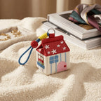 Kawaii Large Capacity Cartoon House Earphone Bag And Embroidery Storage Coin Purse In Red Polyester