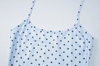Polka Dot Halter Backless Crop Cami