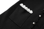Black And White Skirt Set For Women With Elegant Contrast Design