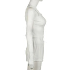 Sultry Suspender Sleep Set With Lightweight Top And Shorts