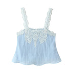 Patchwork Lace Camisole Top And Midi Skirt Set