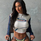 Women Green Long Sleeve Crop Top
