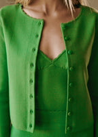 Jacquard Knit Cardigan & Cami Set