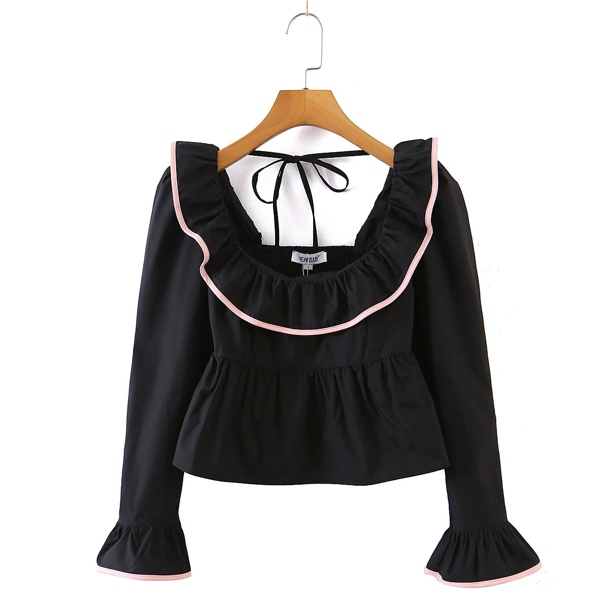 Soft Ruffle Blouse With Long Sleeves