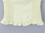 Sweet Girl Sexy Backless Halter White Lace Trim Fitted Crop Top
