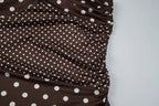Polka Dot Print Bodysuit Wrap Belted Ruffled Back Cinched Pure Desire Style French for Women