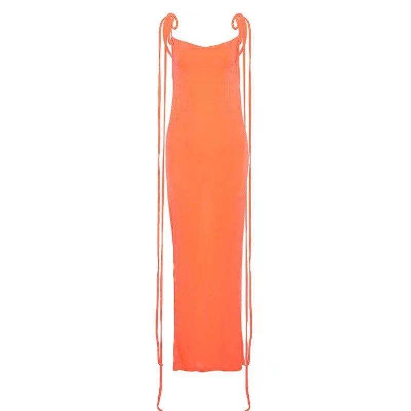 Backless Maxi Sundress With Spaghetti Straps