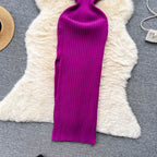 Wrap Knit Maxi Dress With Side Split