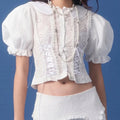 Soft Spliced Button Blouse With Lapel Collar