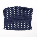 Vintage Polka Dot Two Piece Set Strapless Tube Top And Capri Pants