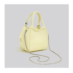 Romantic Litchi Grain Mini Shoulder Bag With Heart Pendant And Delicate Chain Strap