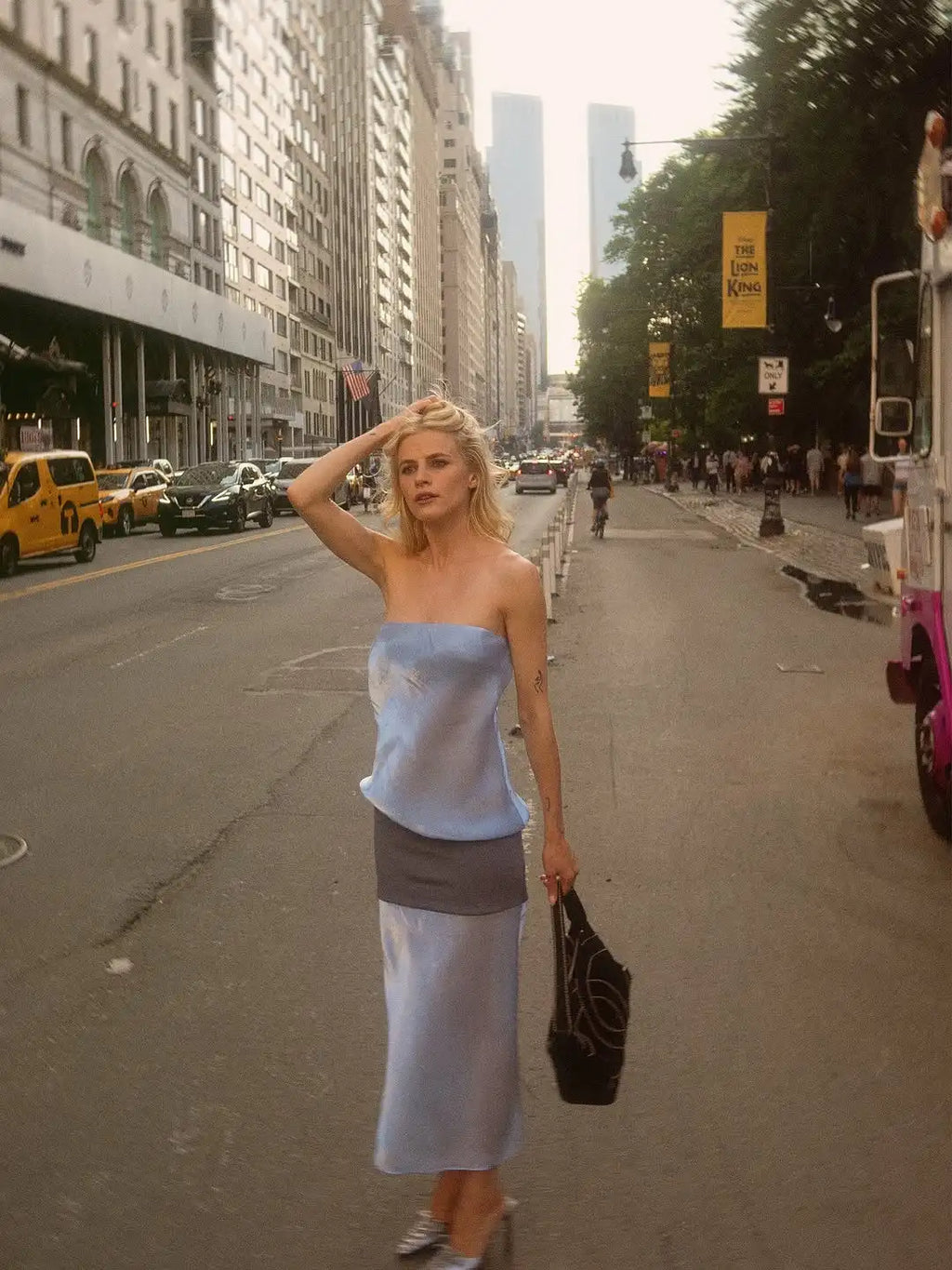Patchwork Strapless Two Piece Set For Casual Chic Off Shoulder Sleeveless Top And Skirt