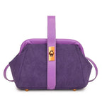 Luxe Faux Suede Frame Shoulder Bag With PU Accent Elegant Crossbody