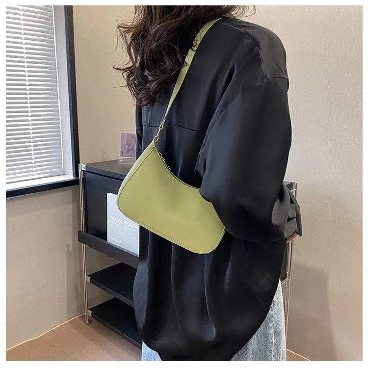 Solid Color Square Handbag Minimalist Crossbody Underarm Bag