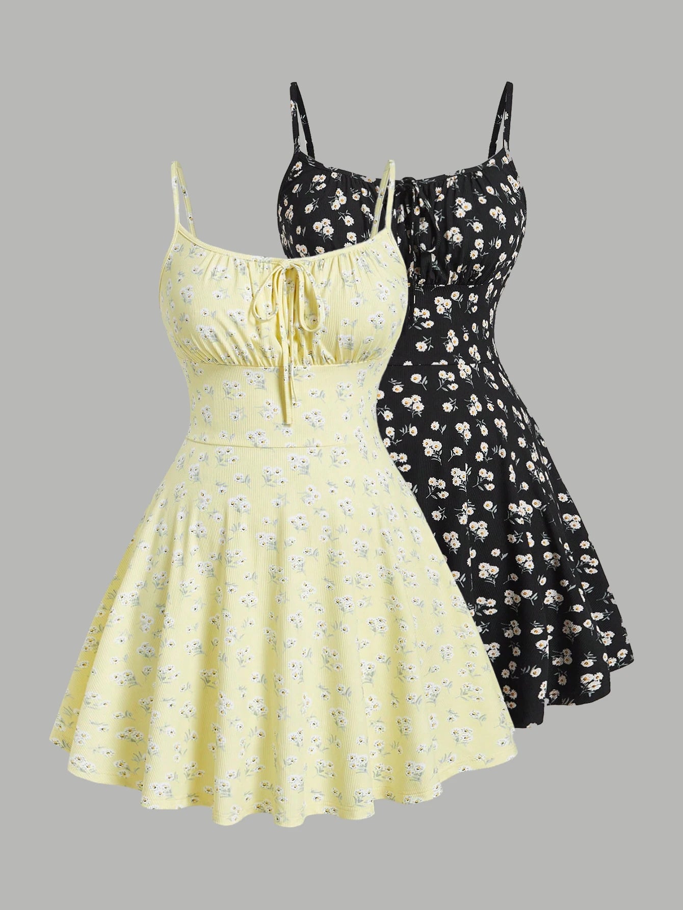 Fashion Floral Sleeveless Thin Strap Camisole Dress