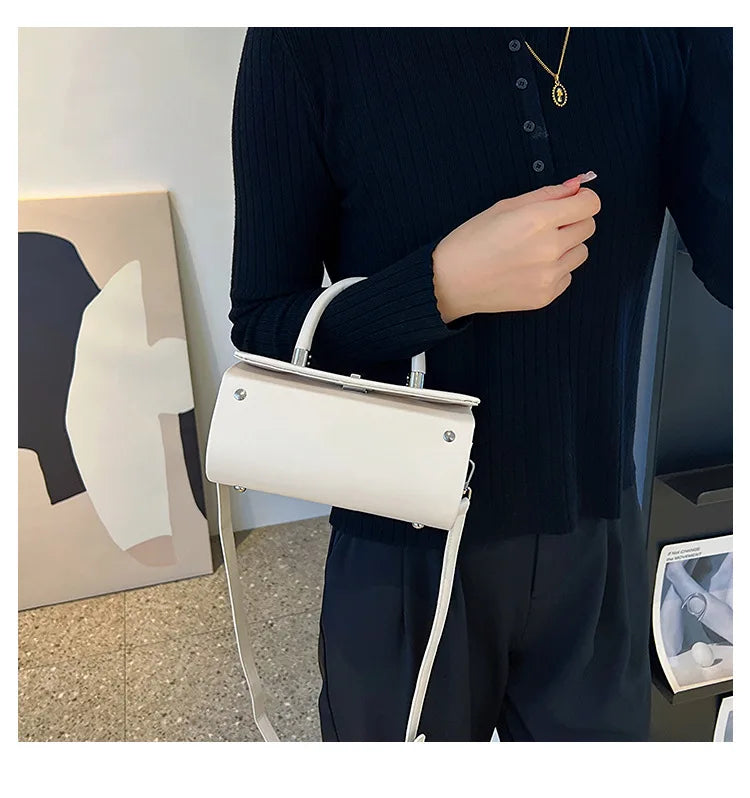 Elegant Womens Shoulder Crossbody With Pillow Accent Pu Leather Luxury Handbag