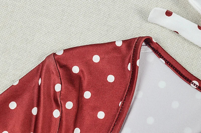 Red Polka Dot Halter Crop Top And Capri Set For Women