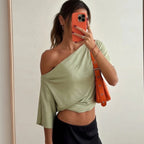 One Shoulder Summer Top For Women Slim Fit