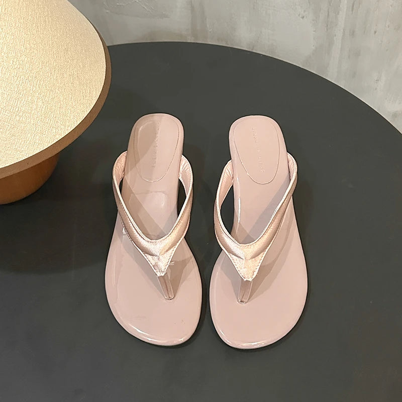 Women Slides With Non Slip Grip Clip Toe Comfort Elevated Street Style