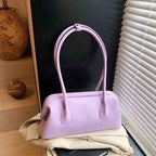Underarm Bag Solid Color PU Shoulder Handbag