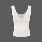 Backless Lace Up Crop Tank Top With V Neck