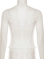 French Embroidered Flower Halter Corset Sexy Slim Top