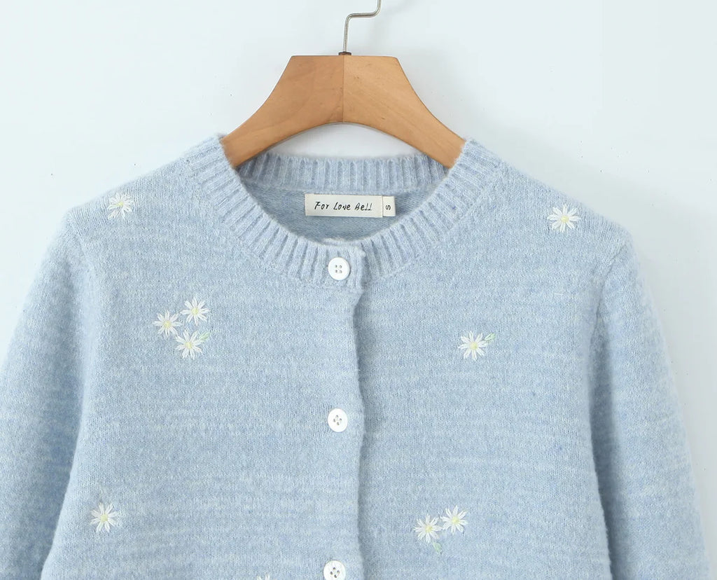 Effortless Embroidered Cardigan For Women