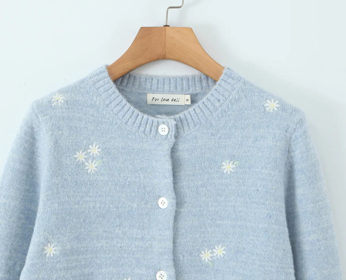 Effortless Embroidered Cardigan For Women