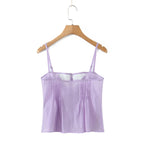 Lace Strap Boho Camisole Top Sheer Cotton Rayon Sleeveless