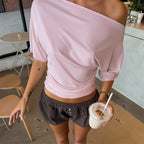 One Shoulder Summer Top For Women Slim Fit