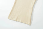 Knit Turn Down Collar Pullover For Women Slim Stretch Short Sleeve Top