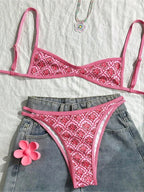 Floral Print High Leg Bikini Set Two Piece Swimwear For Women Vibrant Summer Bathing Suit
