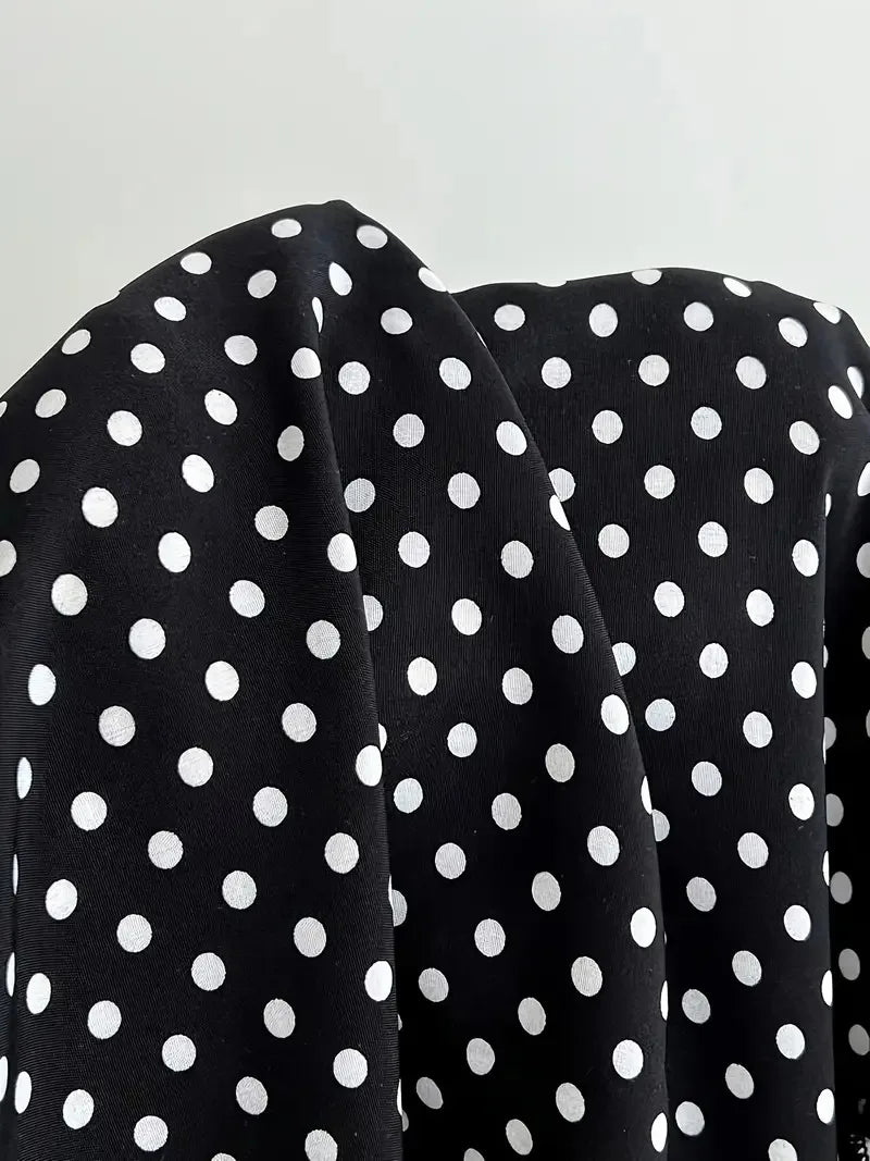 Polka Dot Camisole Mini Dress With V Neck And Ruffle Hem Slim Fit