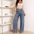 Vintage Denim Wide Leg Pants For Women