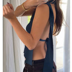 Coquette Summer Tank Top For Women Sleeveless V-Neck Bandage Style