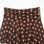 Polka Dot Mini Skirt With High Waist And Asymmetric Folded Hem Style