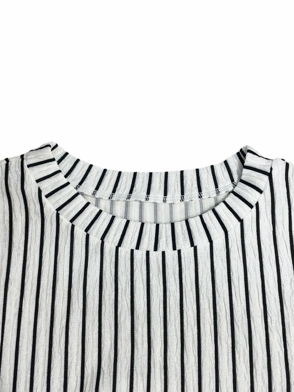 Striped Knit Long Sleeve Dress With Waist Cutout Tie Detail
