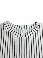 Striped Knit Long Sleeve Dress With Waist Cutout Tie Detail