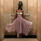 Sexy Patchwork Backless Pleated Beach Dress