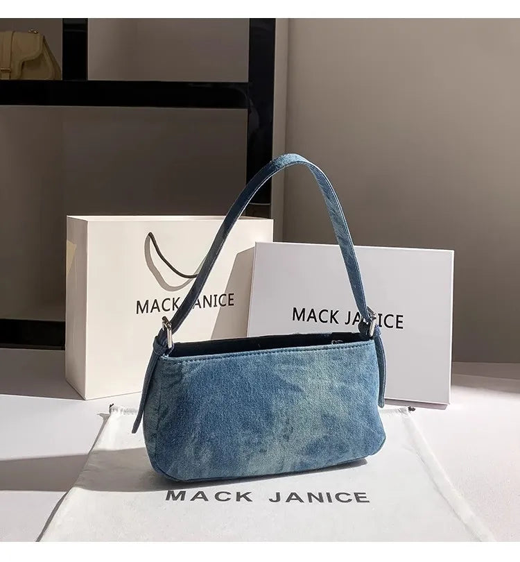 Denim Square Bag For Women Casual Chic Shoulder Messenger Purse With Modern Flair