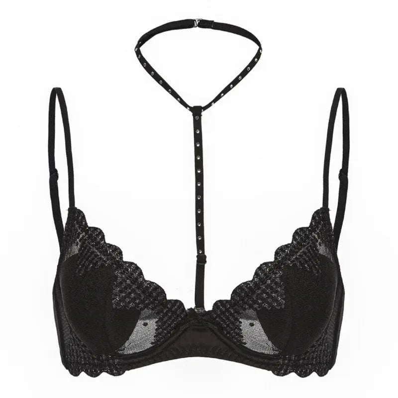 French Embroidered Romance Push Up Bra Set With Steel Ring Delicate Lace And Seductive Coverage