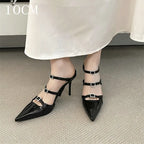 Sparkle Rhinestone Patent Leather Sandal With Thin Strap