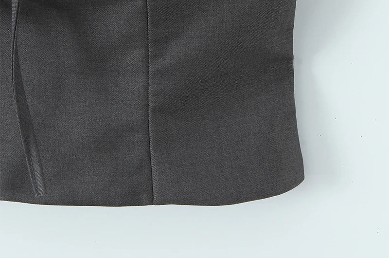 Vintage Square Collar Hollow Out Sleeeveless Cropped Top