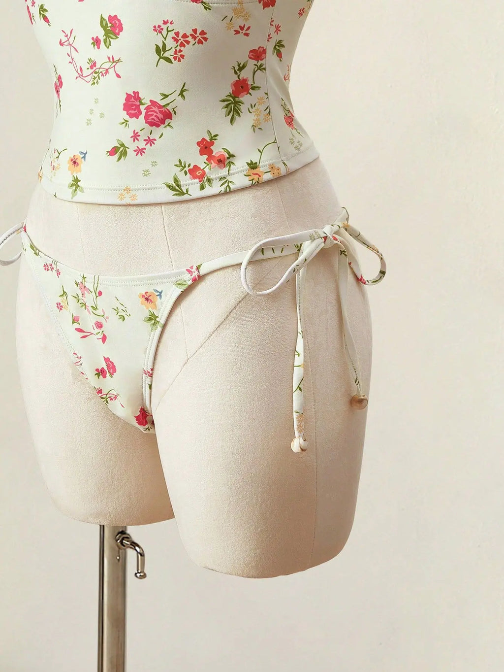 Floral Tankini Two Piece Swimsuit Halter Neck High Waist Backless Beachwear