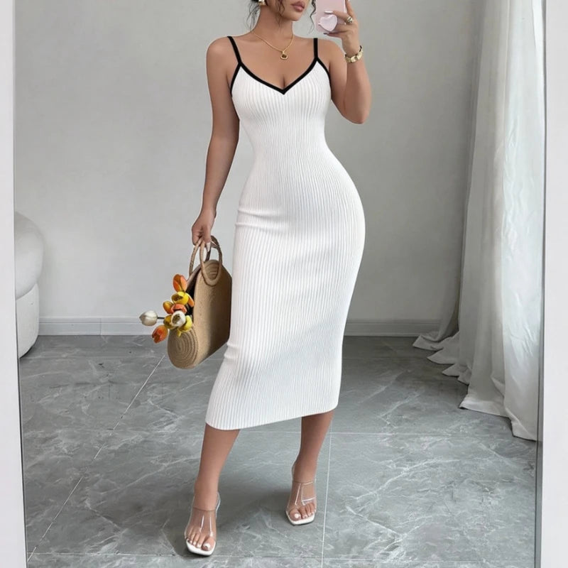 Spaghetti Strap Sundress Midi Knit