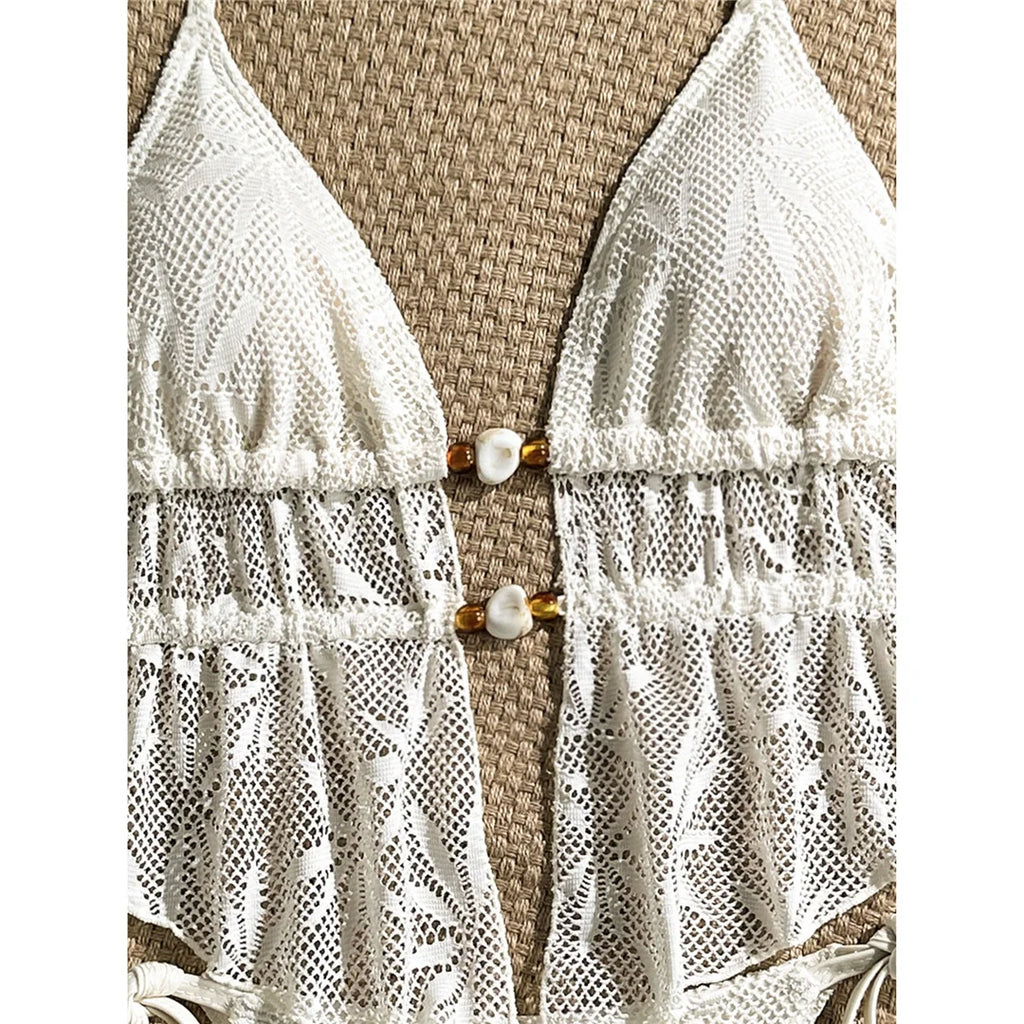 Hollow Out Tankini Halter Bikini Padded Two-pieces Bikini set