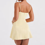 Women's Sexy Backless Suspender High-waist Dress