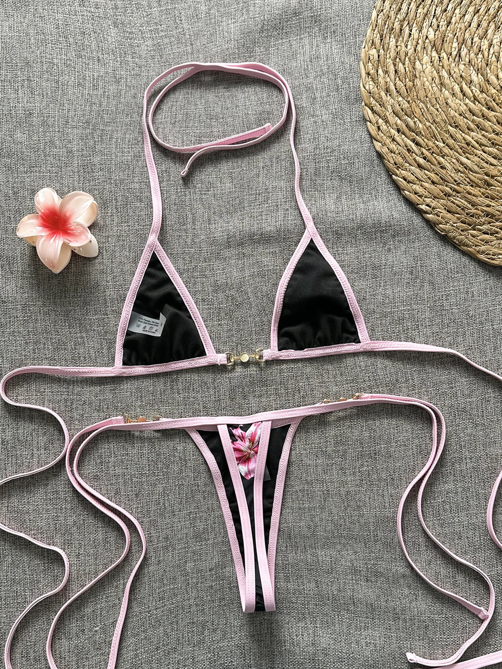 Three-Point Bikini Swimwear Women Micro Bikinis Strap Binding Backless