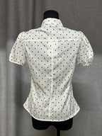 Lace Up Bow Puff Sleeve Crop Top With V Neck For Women