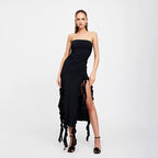 Tube Top Strapless Sexy Midi Dress